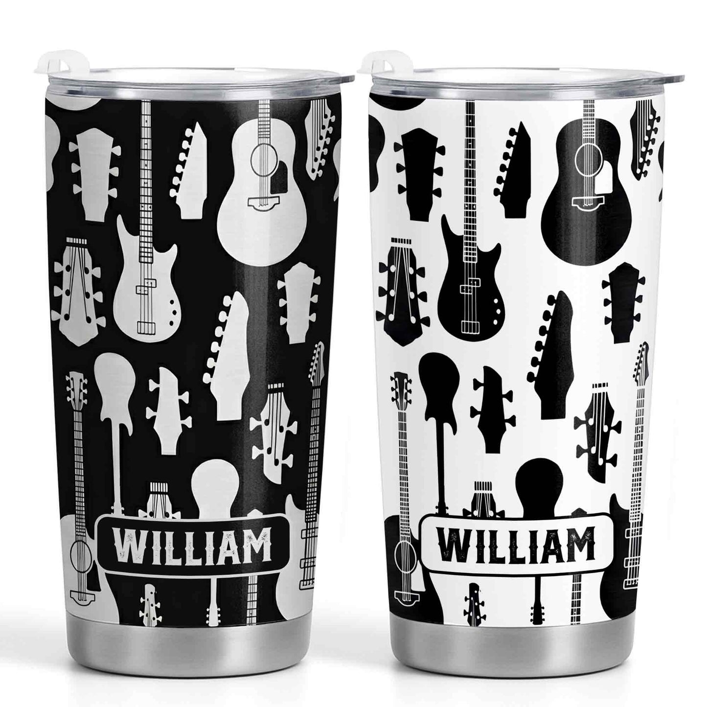 A Life Full Of Music And Guitars Pattern With Musical Instruments - Personalized Custom Stainless Steel Tumbler 20oz 30oz - MUSIC083_TB