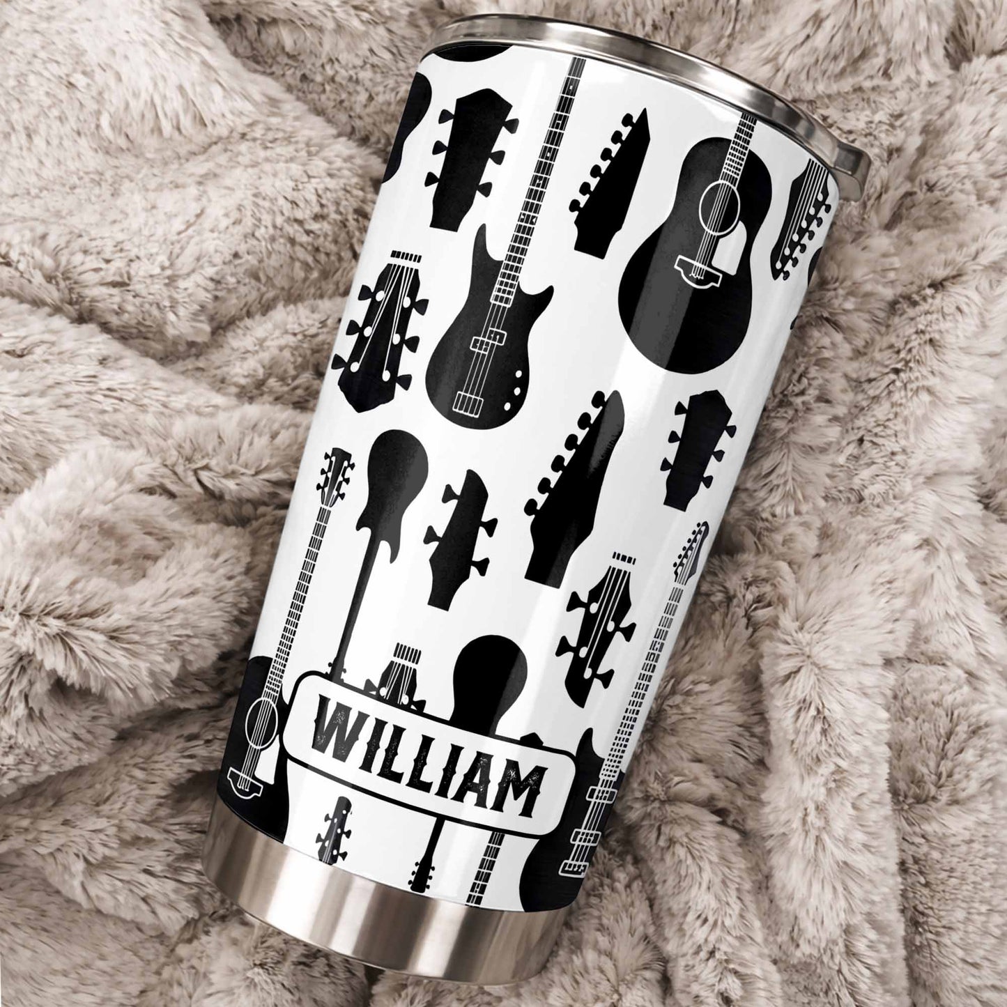 A Life Full Of Music And Guitars Pattern With Musical Instruments - Personalized Custom Stainless Steel Tumbler 20oz 30oz - MUSIC083_TB