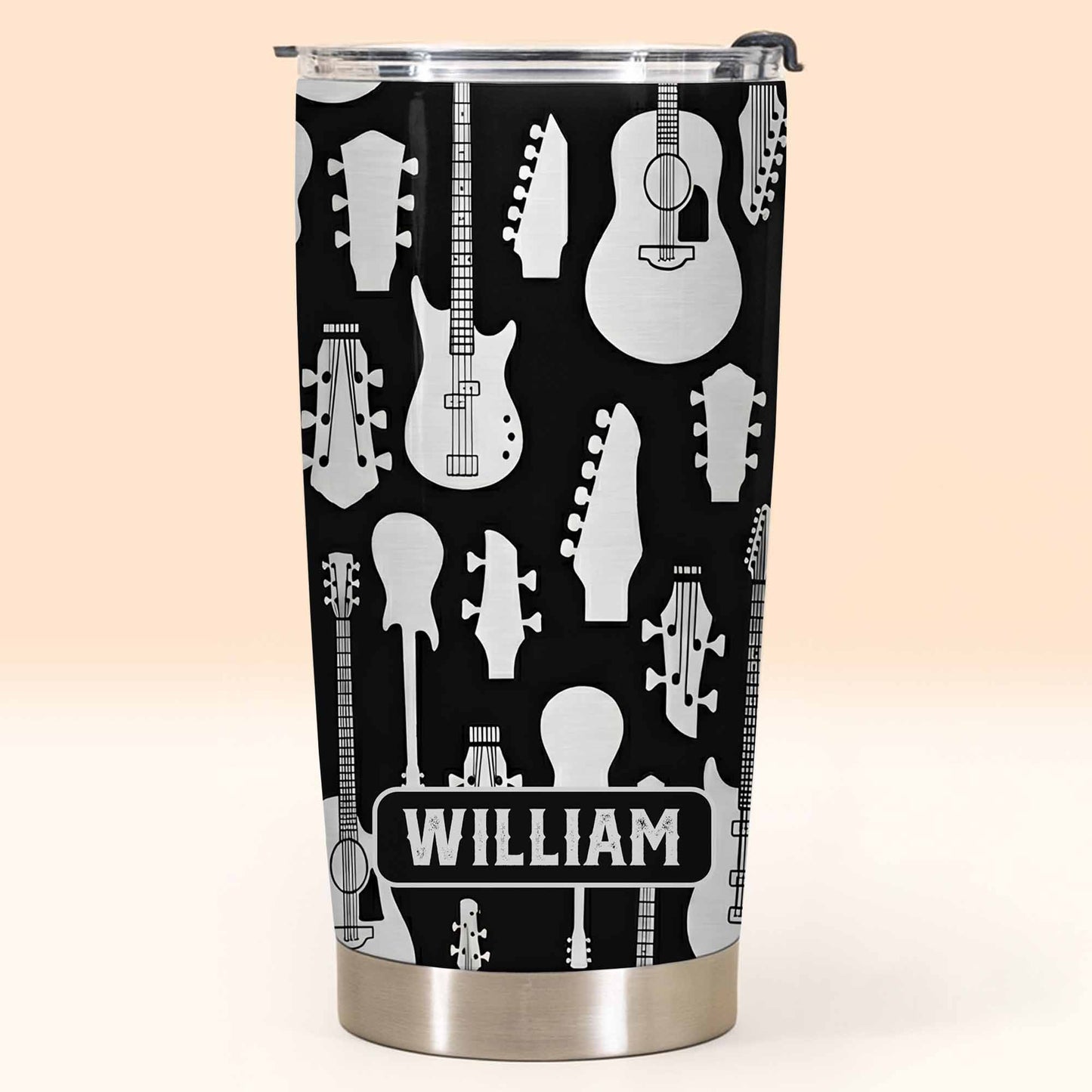 A Life Full Of Music And Guitars Pattern With Musical Instruments - Personalized Custom Stainless Steel Tumbler 20oz 30oz - MUSIC083_TB