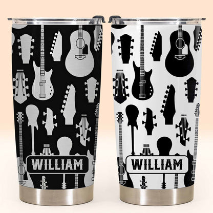 A Life Full Of Music And Guitars Pattern With Musical Instruments - Personalized Custom Stainless Steel Tumbler 20oz 30oz - MUSIC083_TB