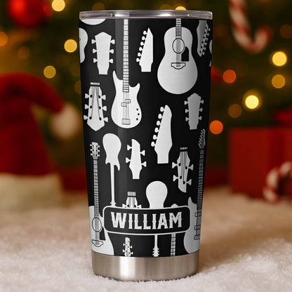 A Life Full Of Music And Guitars Pattern With Musical Instruments - Personalized Custom Stainless Steel Tumbler 20oz 30oz - MUSIC083_TB