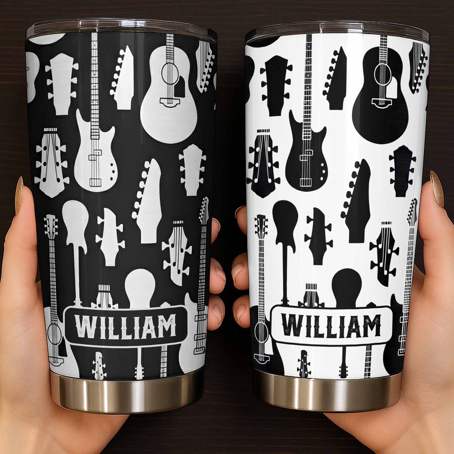 A Life Full Of Music And Guitars Pattern With Musical Instruments - Personalized Custom Stainless Steel Tumbler 20oz 30oz - MUSIC083_TB