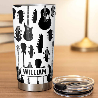 A Life Full Of Music And Guitars Pattern With Musical Instruments - Personalized Custom Stainless Steel Tumbler 20oz 30oz - MUSIC083_TB