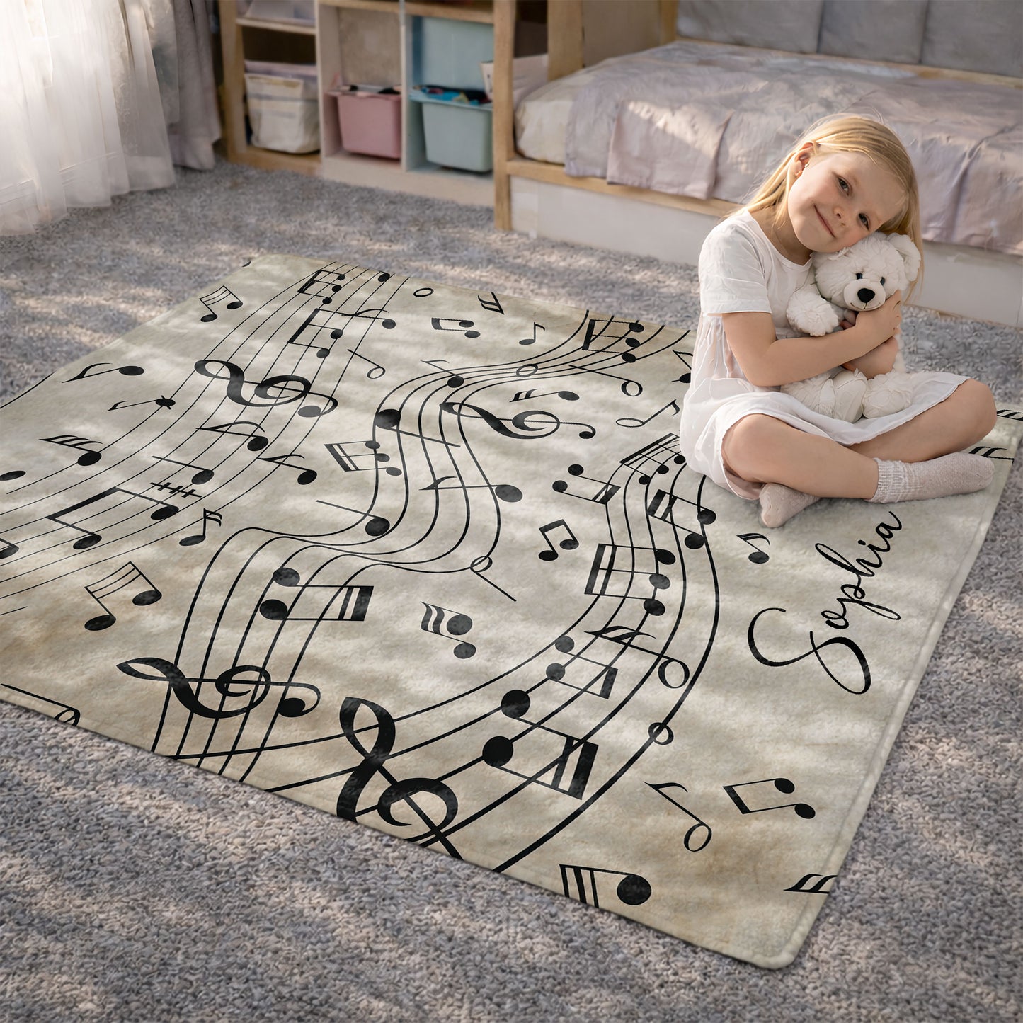 Life Rhythm And Harmony Personalized Music Notes - Personalized Custom Blanket - MUSIC108_BLK