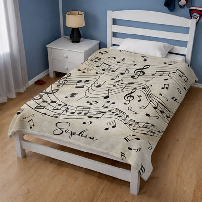 Life Rhythm And Harmony Personalized Music Notes - Personalized Custom Blanket - MUSIC108_BLK