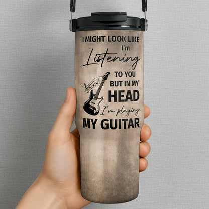 Rock On With These Iconic Guitars Through The Wall - Personalized 30oz Tumbler With Handle - MUSIC166_TBH