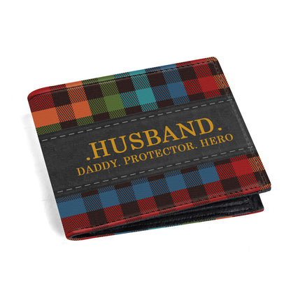 Husband Daddy Protector Hero - Men's Leather Wallet - MW05