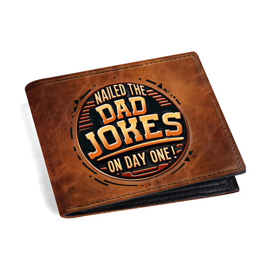 Nailed The Dad Jokes On Day One - Men's Leather Wallet - MW11