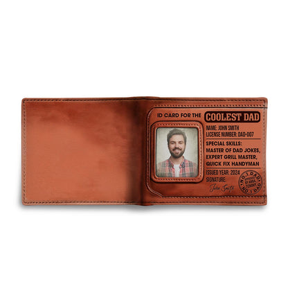 Tarjeta de identificación para el papá más genial - Cartera de cuero para hombre - MW24