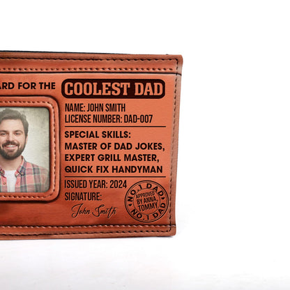 Tarjeta de identificación para el papá más genial - Cartera de cuero para hombre - MW24