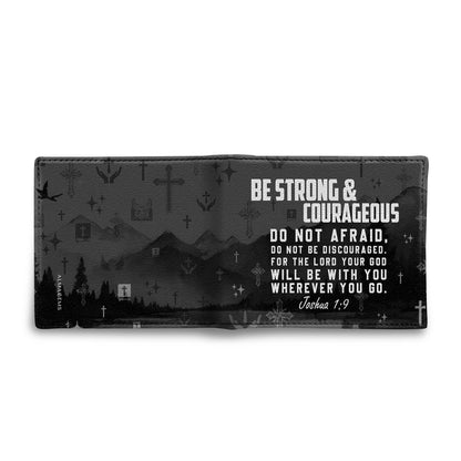 Sé fuerte y valiente - Cartera de piel para hombre - MW34