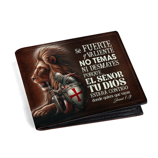 Sé Fuerte Y Valiente - Men's Leather Wallet - MW_MX02