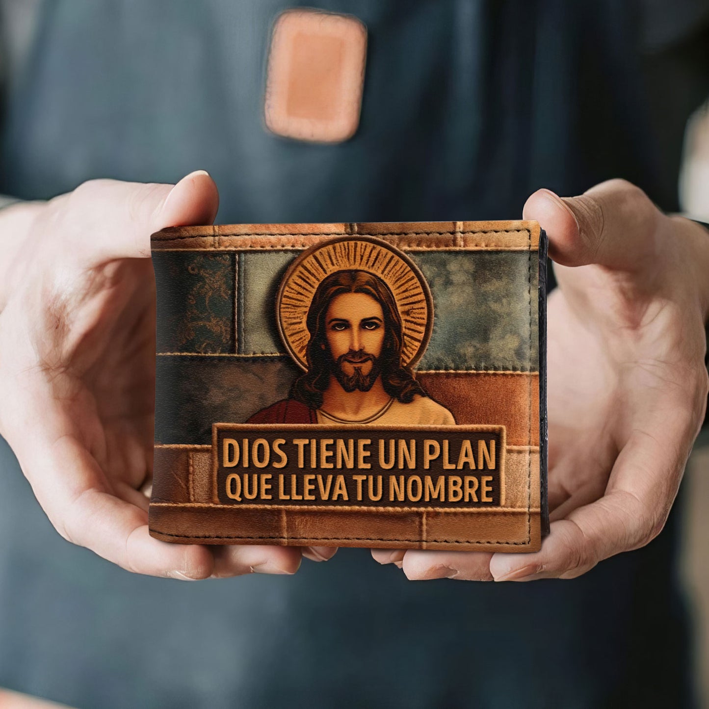 Dios Tiene Un Plan Que Lleva Tu Nombre - Cartera de cuero para hombre - MW_MX03