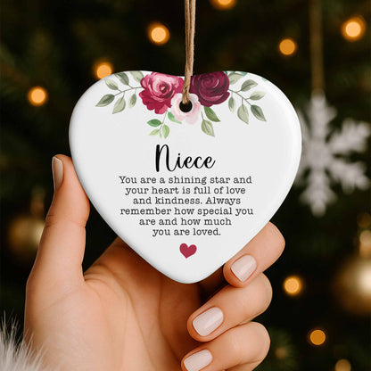 Niece You Are a Shining Star, Roses and Heart