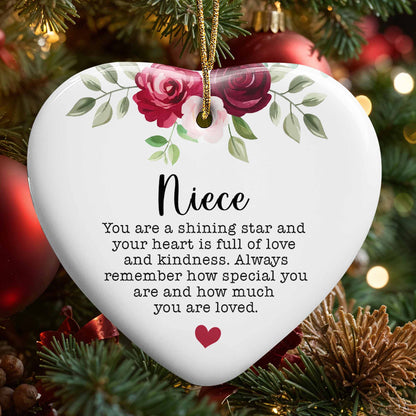 Niece You Are a Shining Star, Roses and Heart