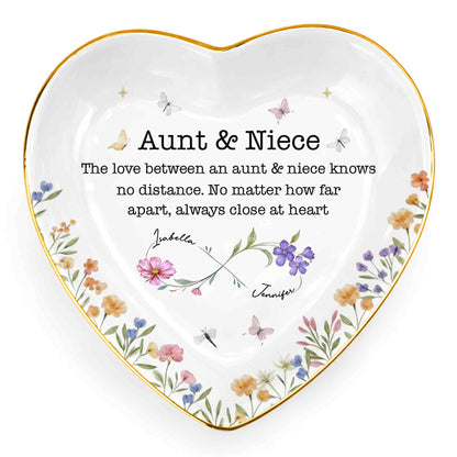 Aunt & Niece The Love Knows No Distance Floral Butterfly Infinity Heart