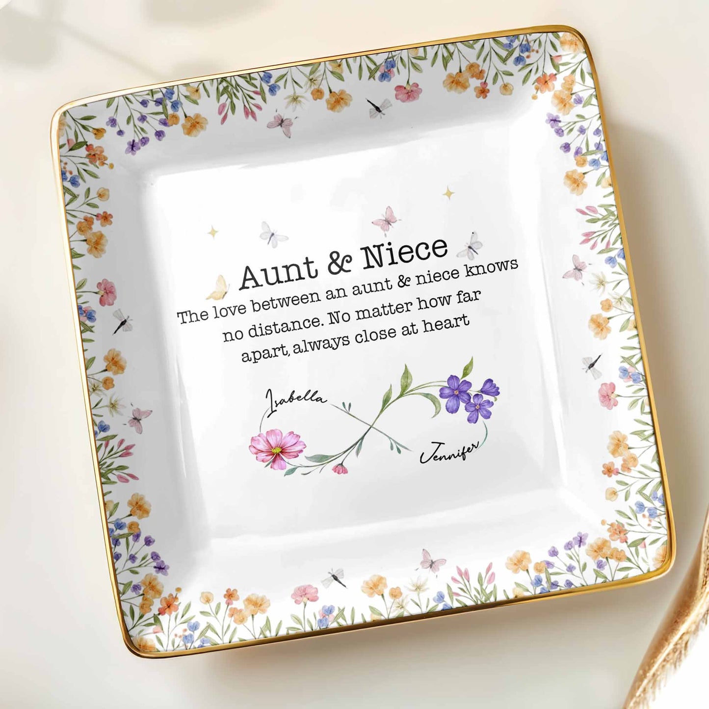 Love Between Aunt & Niece, Flowers And Butterflies