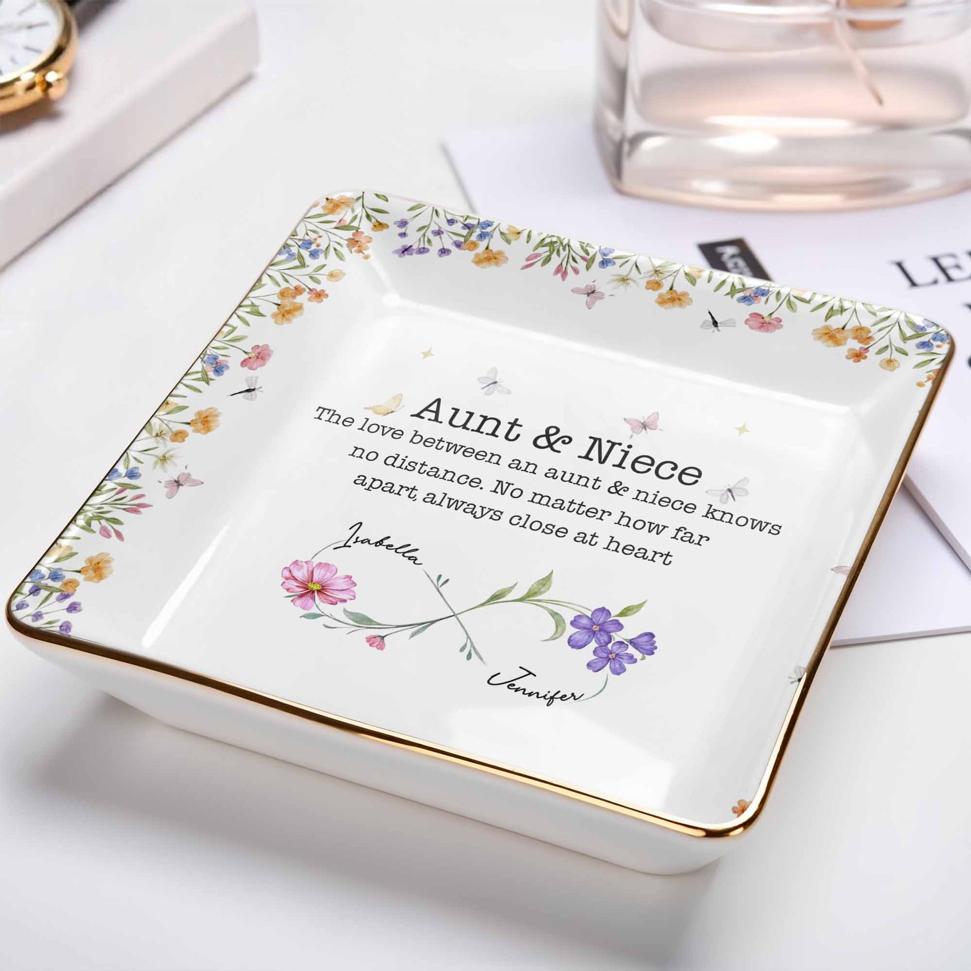 Love Between Aunt & Niece, Flowers And Butterflies