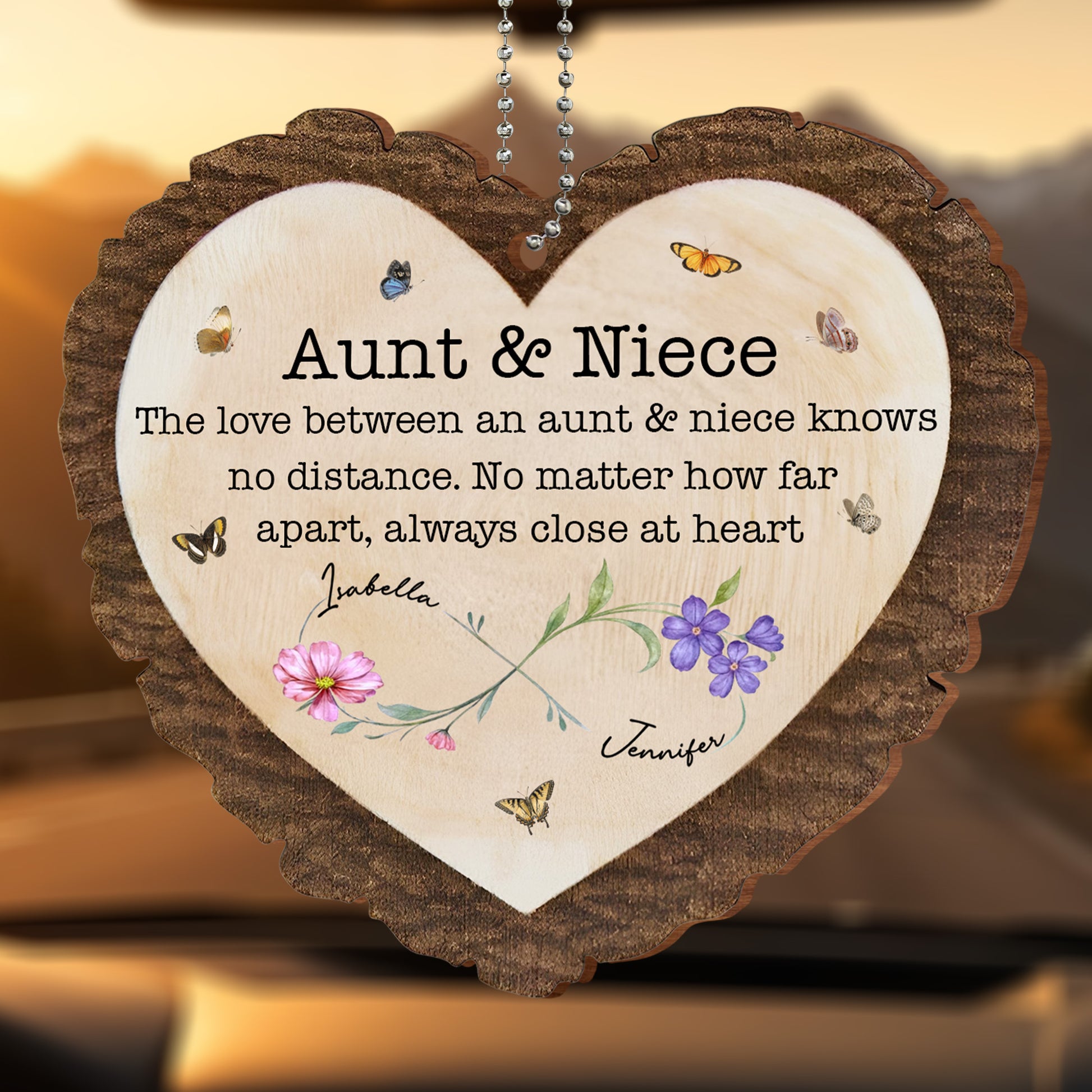 The Love Between An Aunt & Niece, Flowers And Butterflies