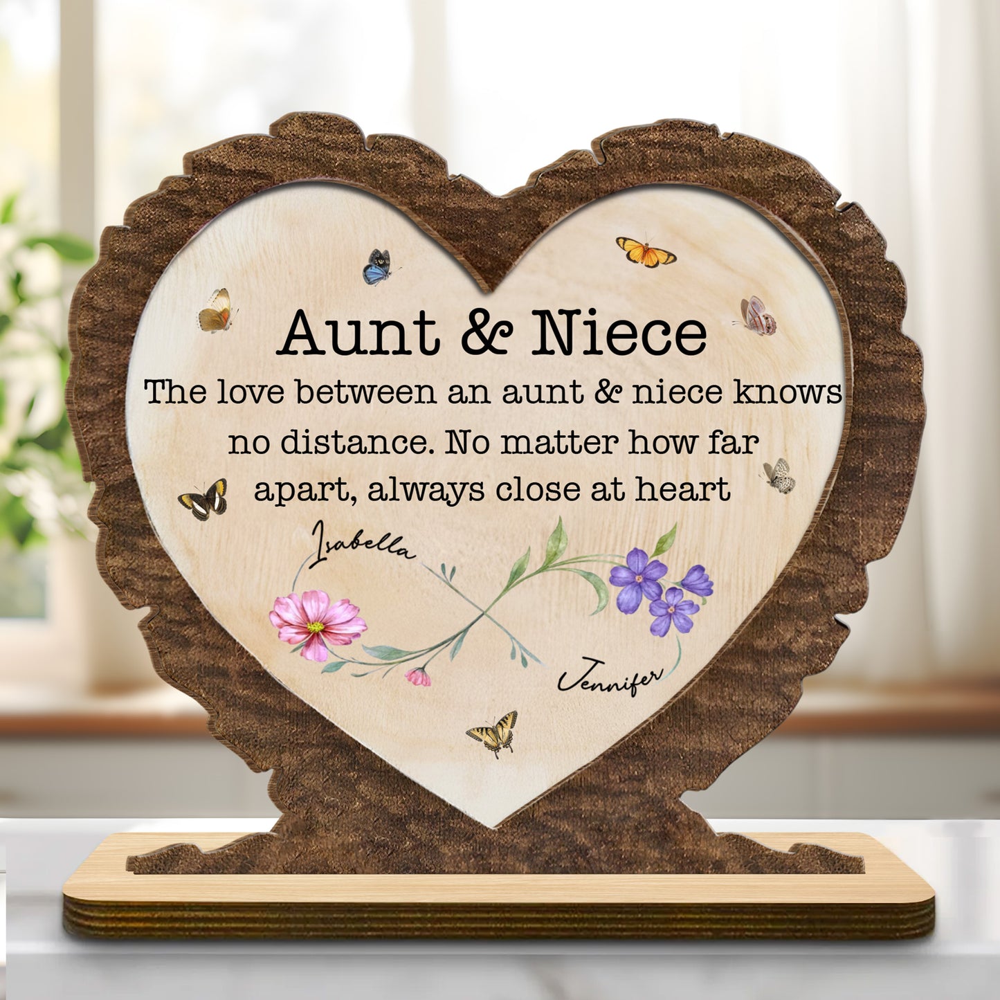 Love Between Aunt And Niece, Butterflies And Flowers
