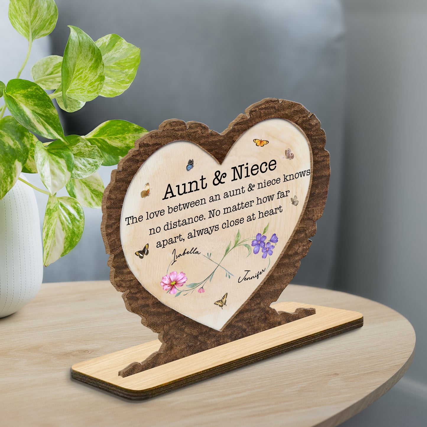 Love Between Aunt And Niece, Butterflies And Flowers