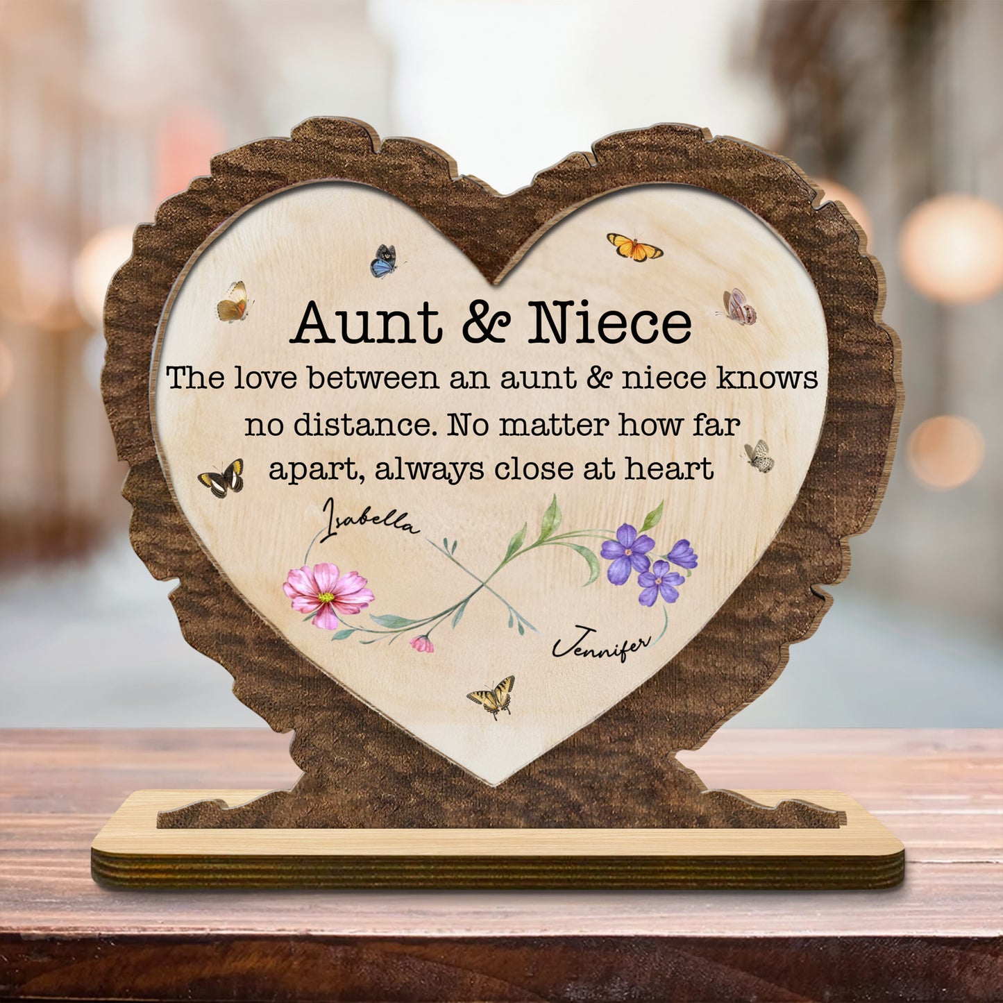 Love Between Aunt And Niece, Butterflies And Flowers