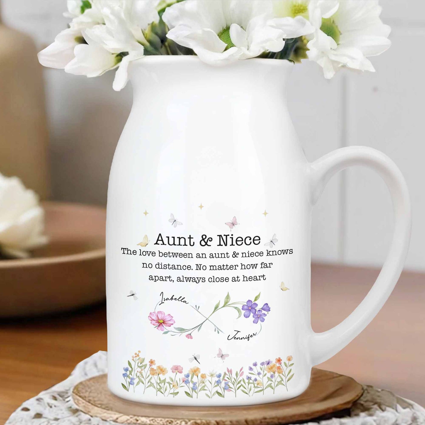 The Love Between An Aunt & Niece, Flowers And Butterflies