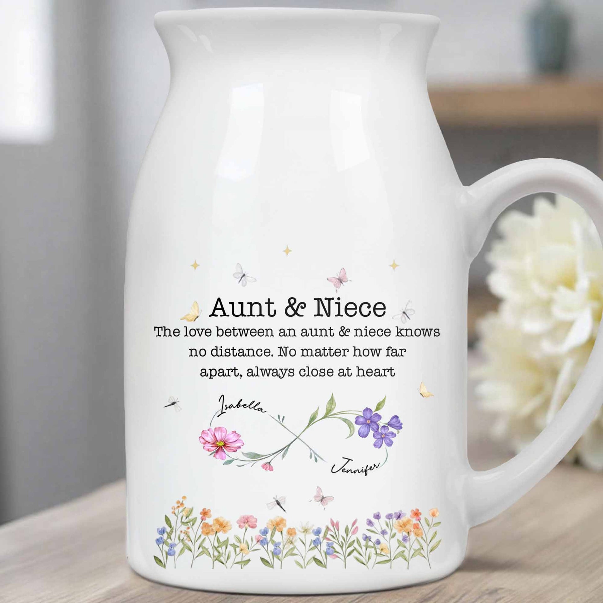 The Love Between An Aunt & Niece, Flowers And Butterflies