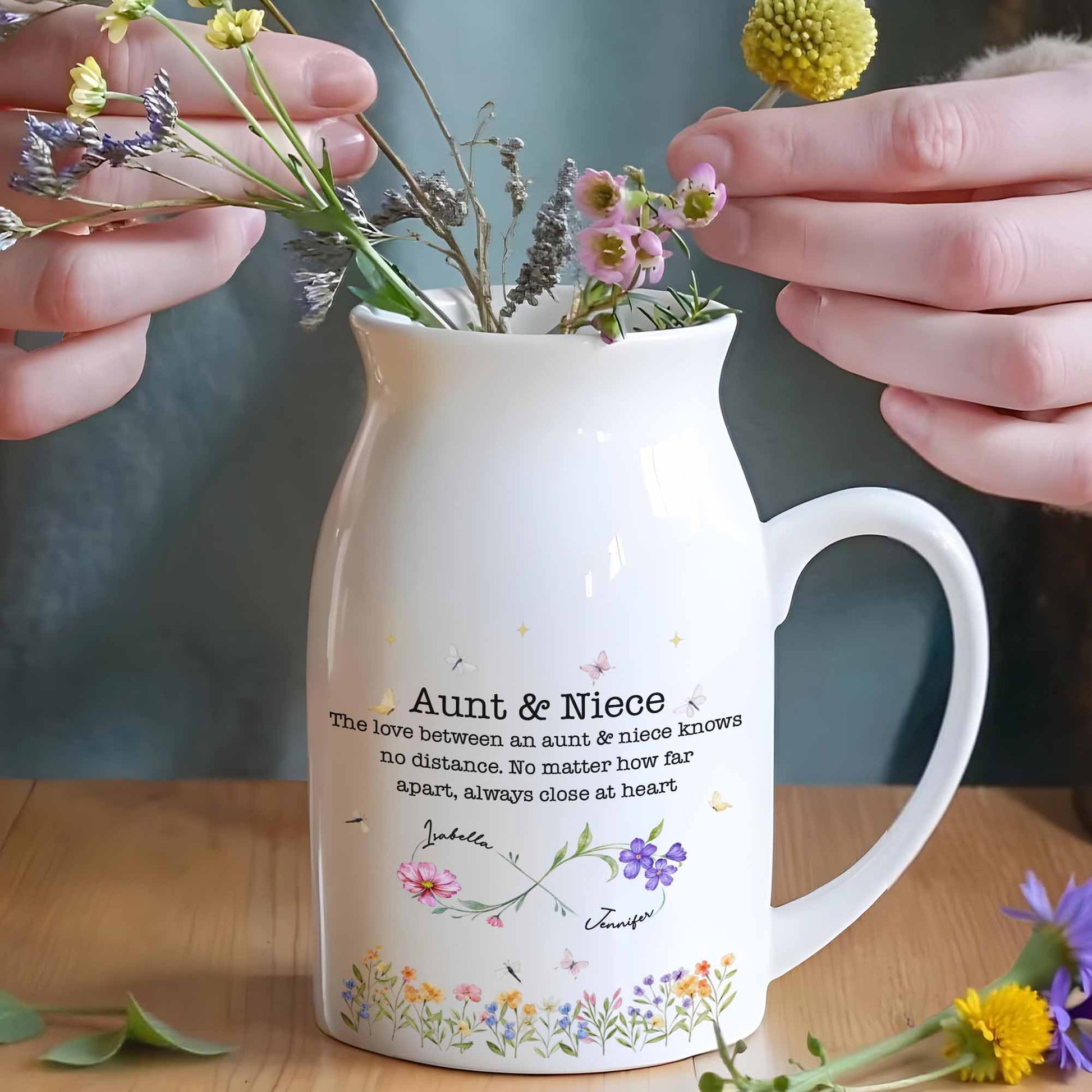 The Love Between An Aunt & Niece, Flowers And Butterflies