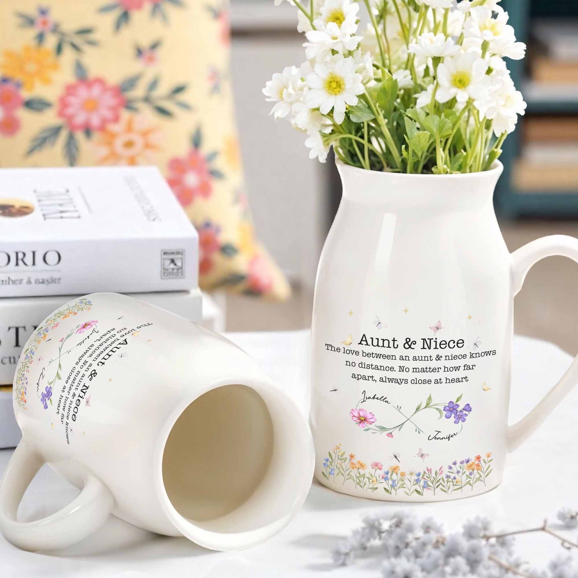 The Love Between An Aunt & Niece, Flowers And Butterflies