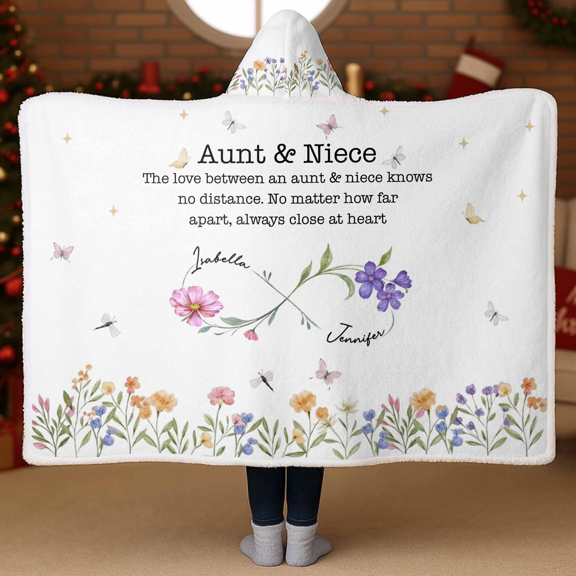 The Love Between Aunt & Niece, Flowers And Butterflies