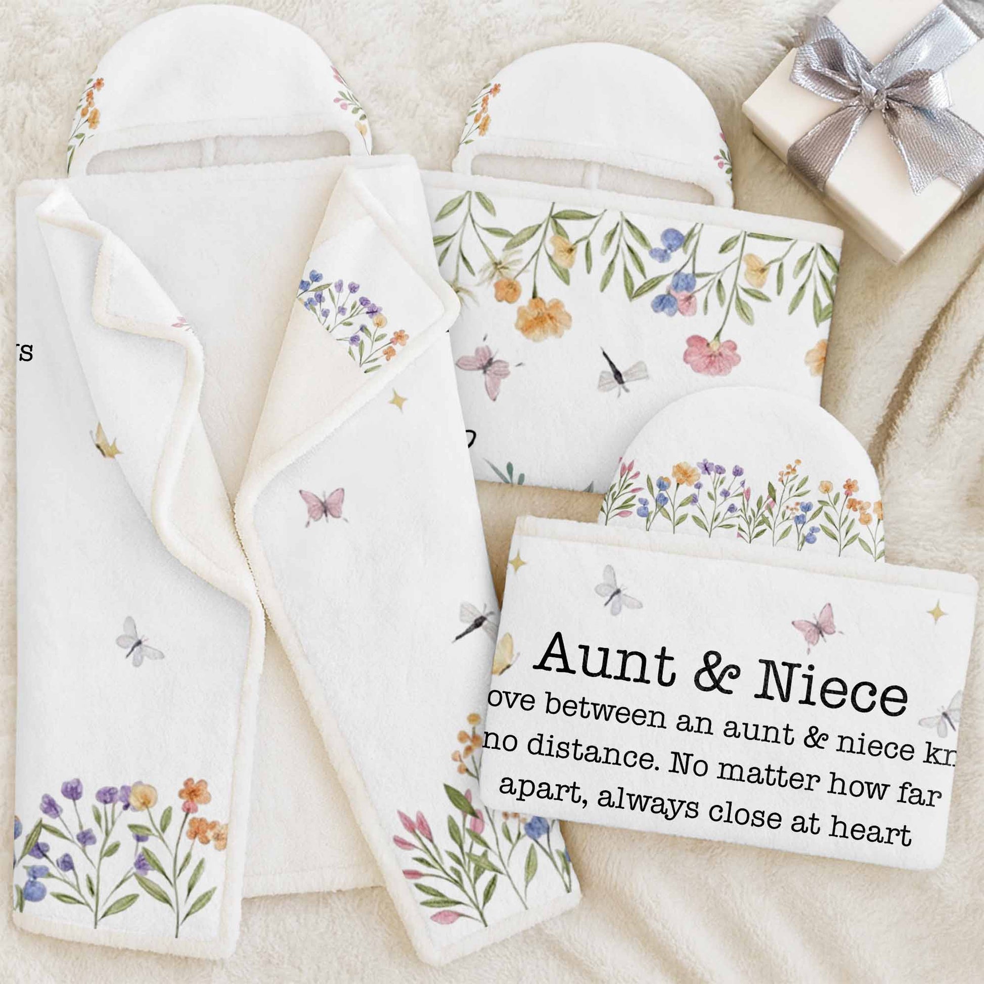 The Love Between Aunt & Niece, Flowers And Butterflies