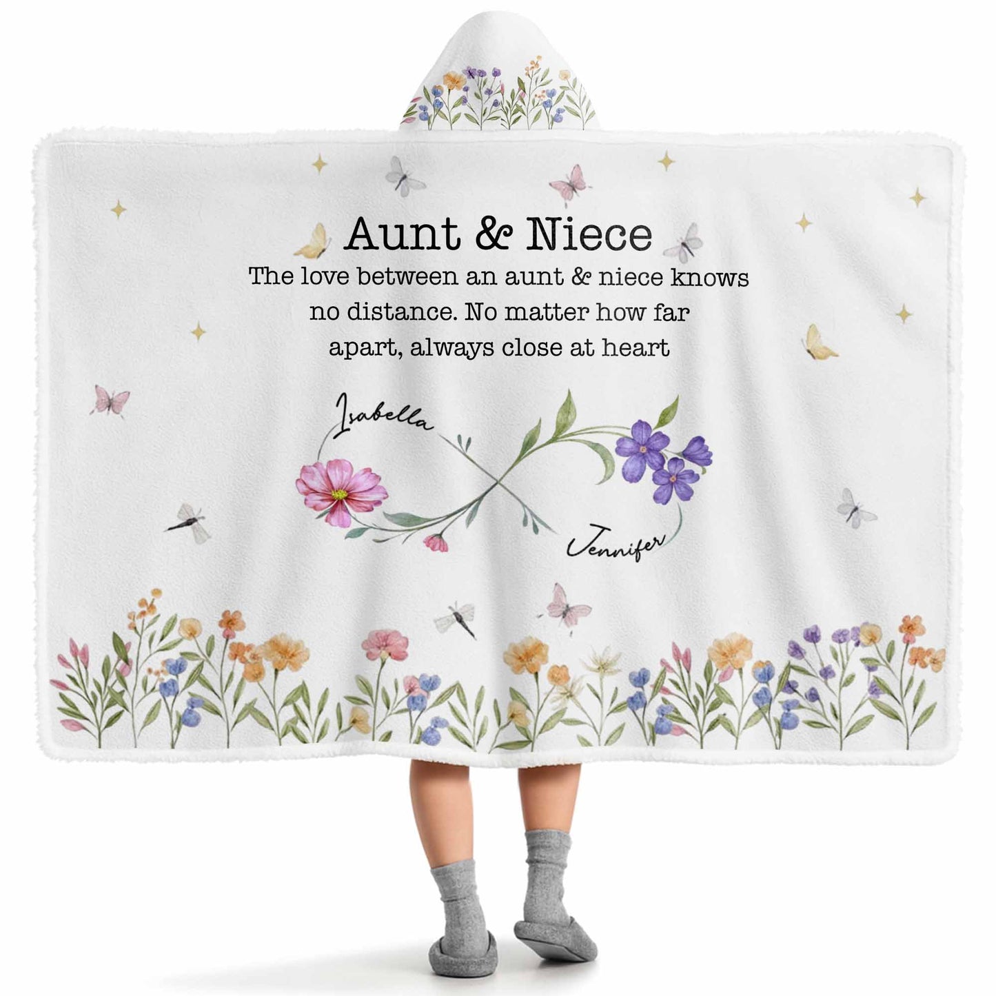 The Love Between Aunt & Niece, Flowers And Butterflies