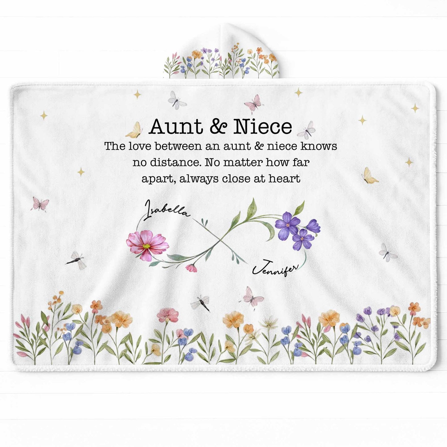 The Love Between Aunt & Niece, Flowers And Butterflies