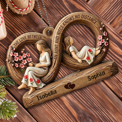 The Love Between An Aunt And Niece, Figures And Floral Design