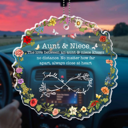 The Love Between An Aunt & Niece, Flowers & Heart Design
