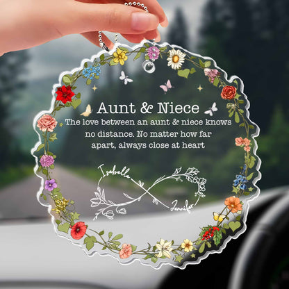 The Love Between An Aunt & Niece, Flowers & Heart Design