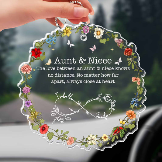 The Love Between An Aunt & Niece, Flowers & Heart Design