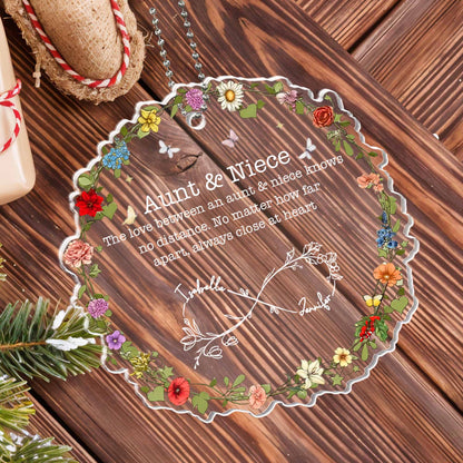 The Love Between An Aunt & Niece, Flowers & Heart Design