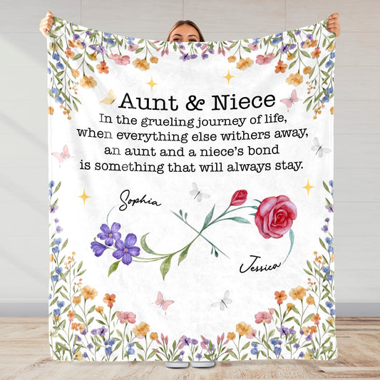 Aunt And Niece's Bond, Featuring Butterflies And Flowers