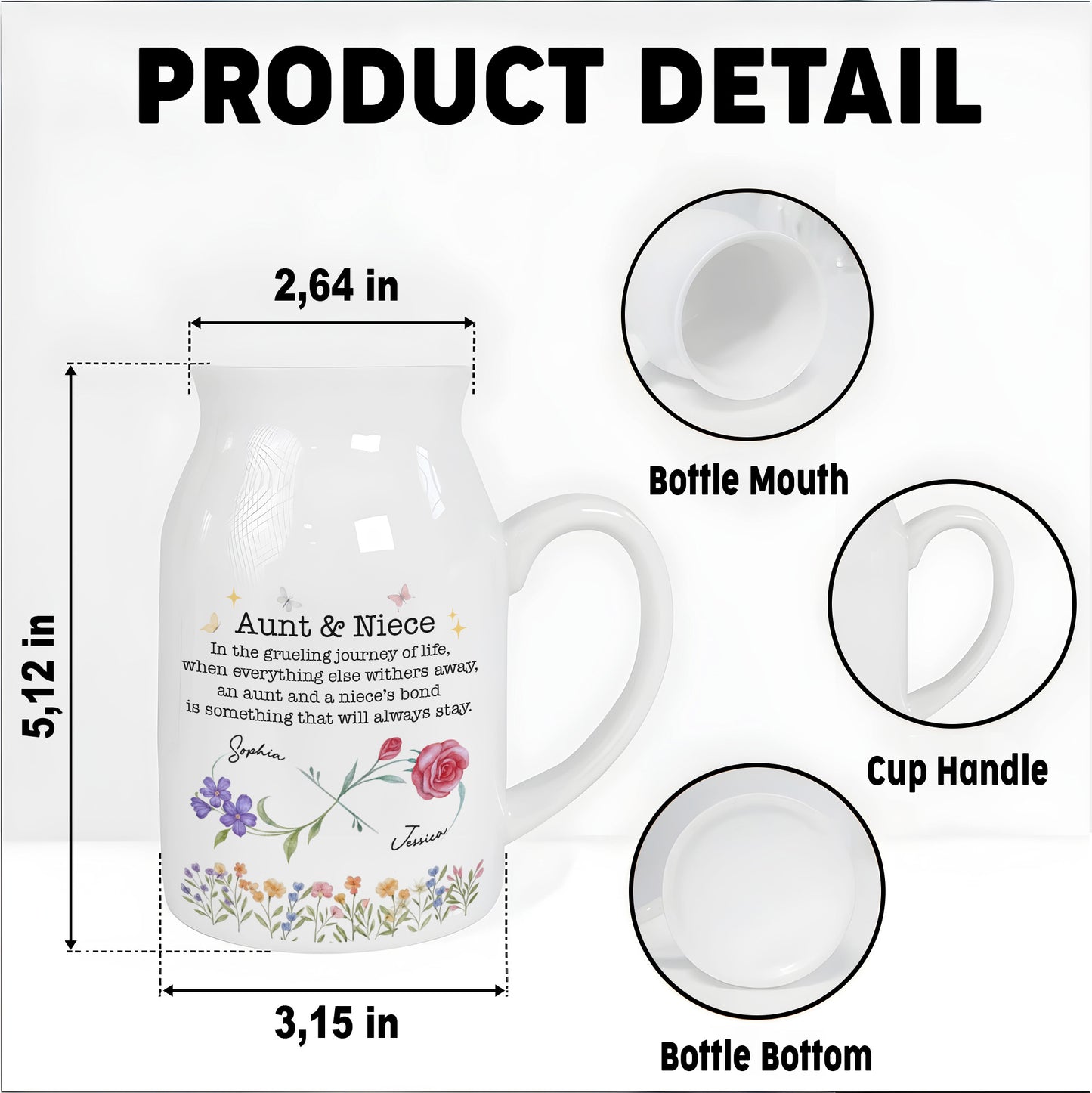 Aunt And Niece's Bond, Flowers and Butterfly