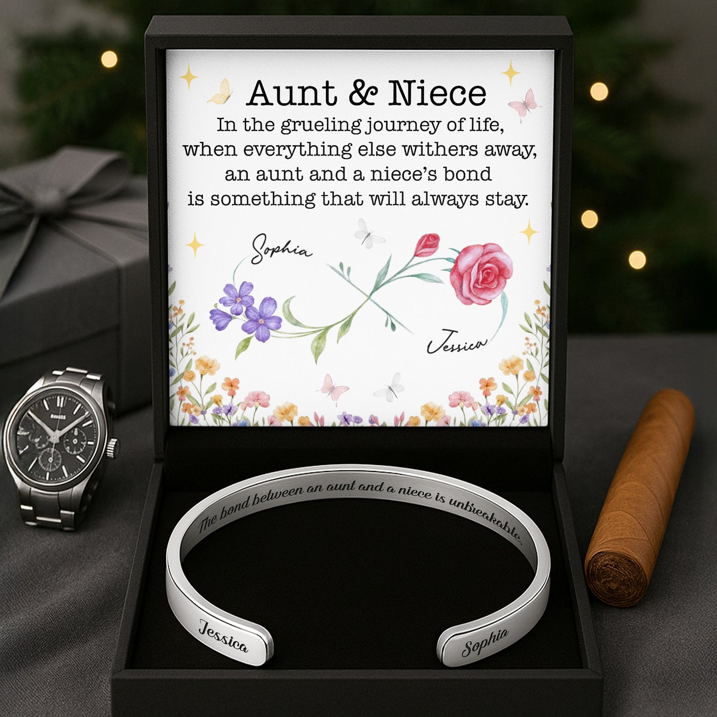 The Bond Between An Aunt And A Niece, Flowers And Butterflies