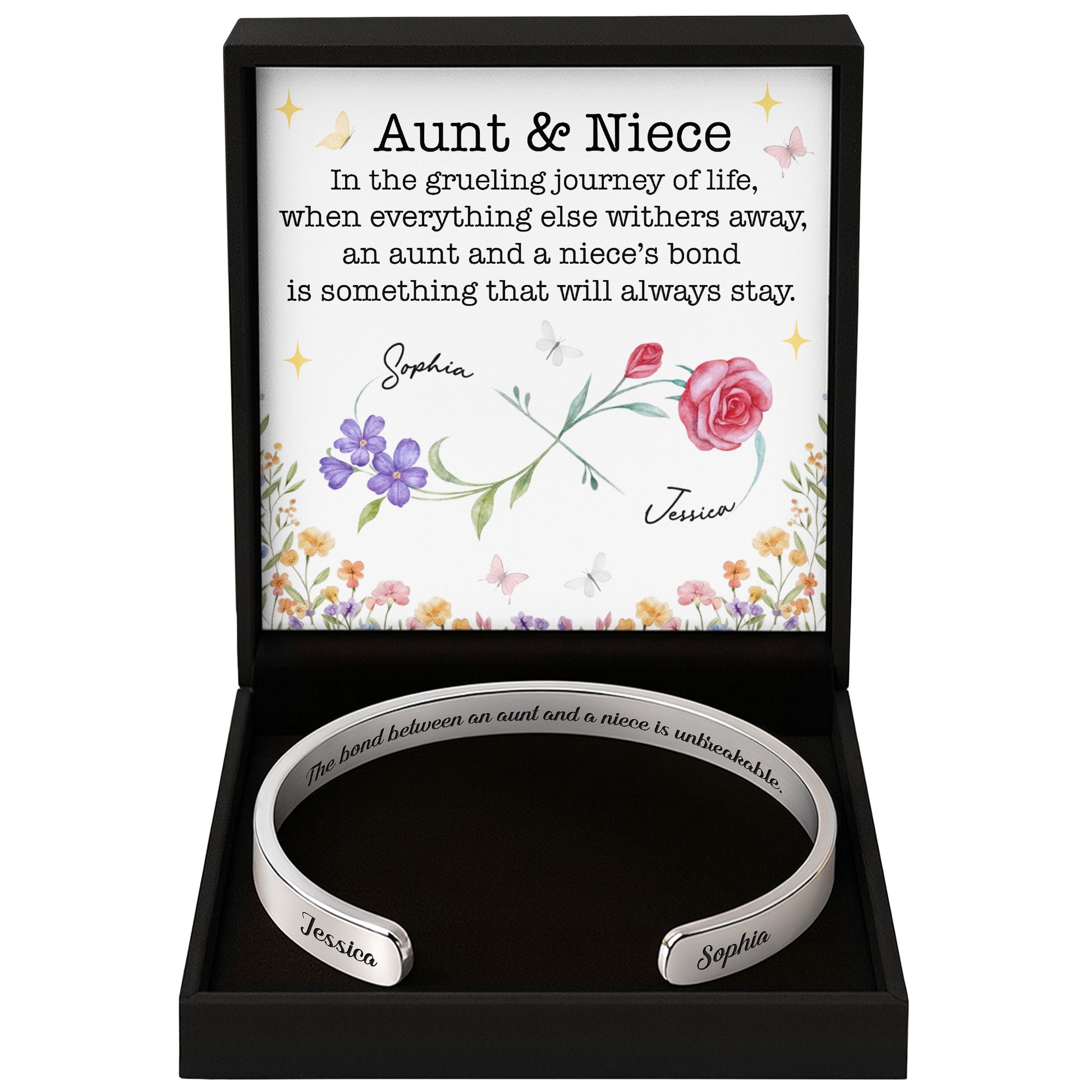 The Bond Between An Aunt And A Niece, Flowers And Butterflies