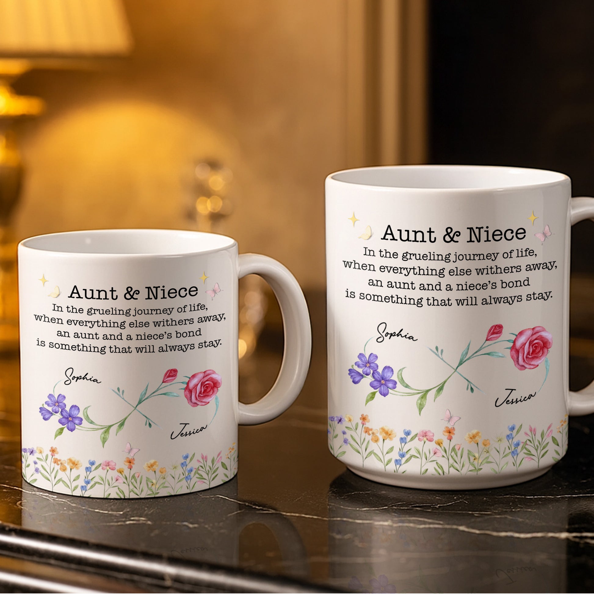 Aunt And Niece’s Bond With Flowers And Butterfly