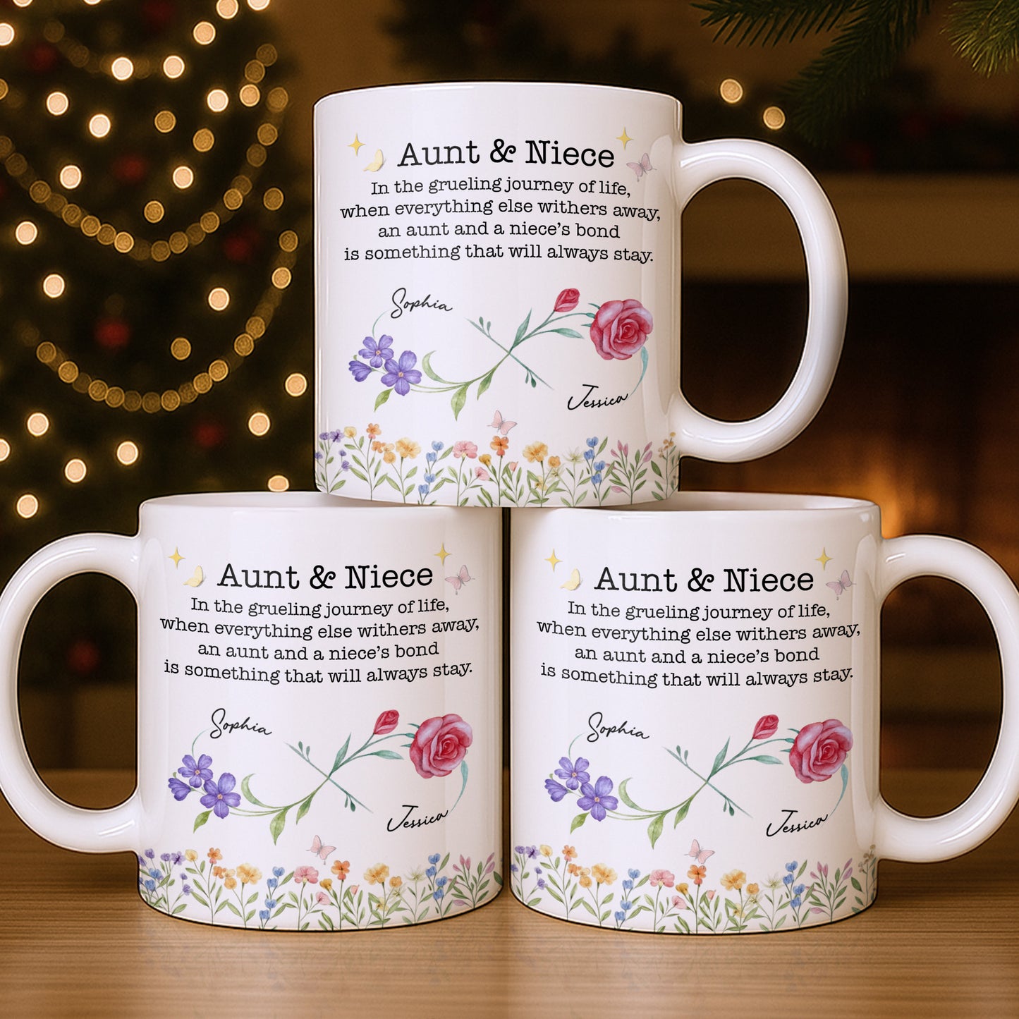 Aunt And Niece’s Bond With Flowers And Butterfly