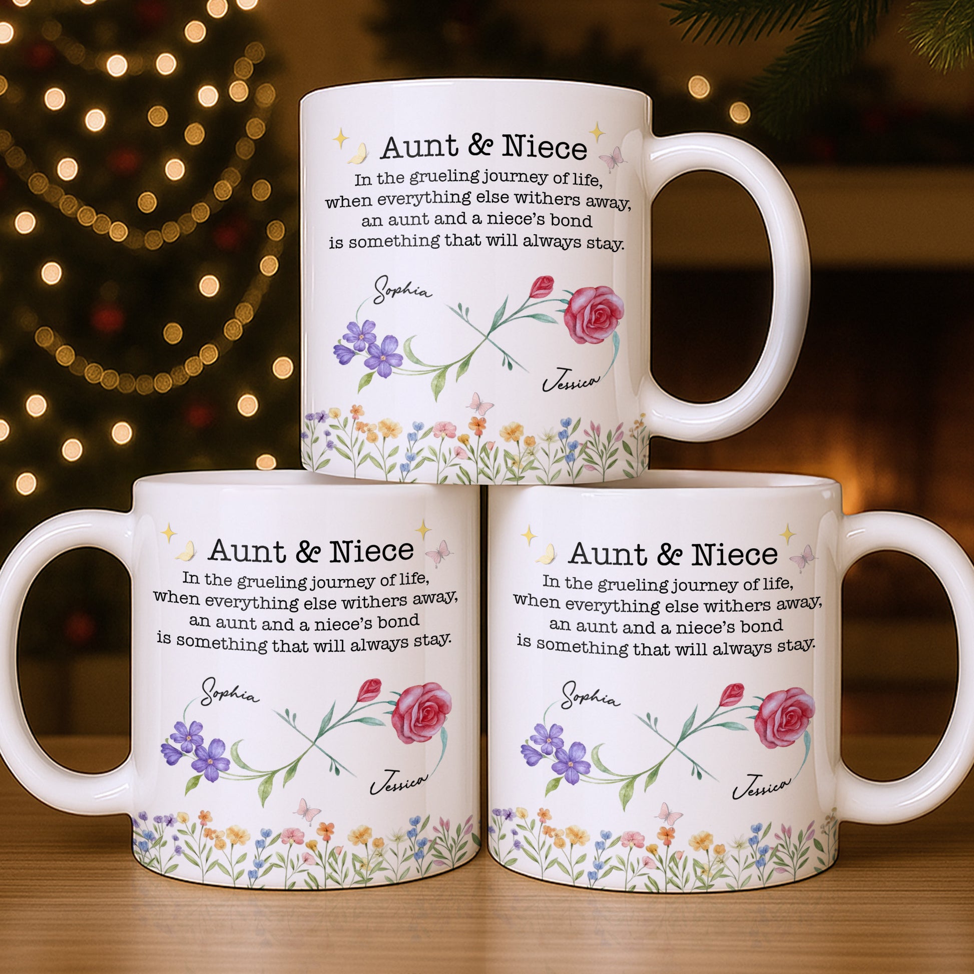 Aunt And Niece’s Bond With Flowers And Butterfly