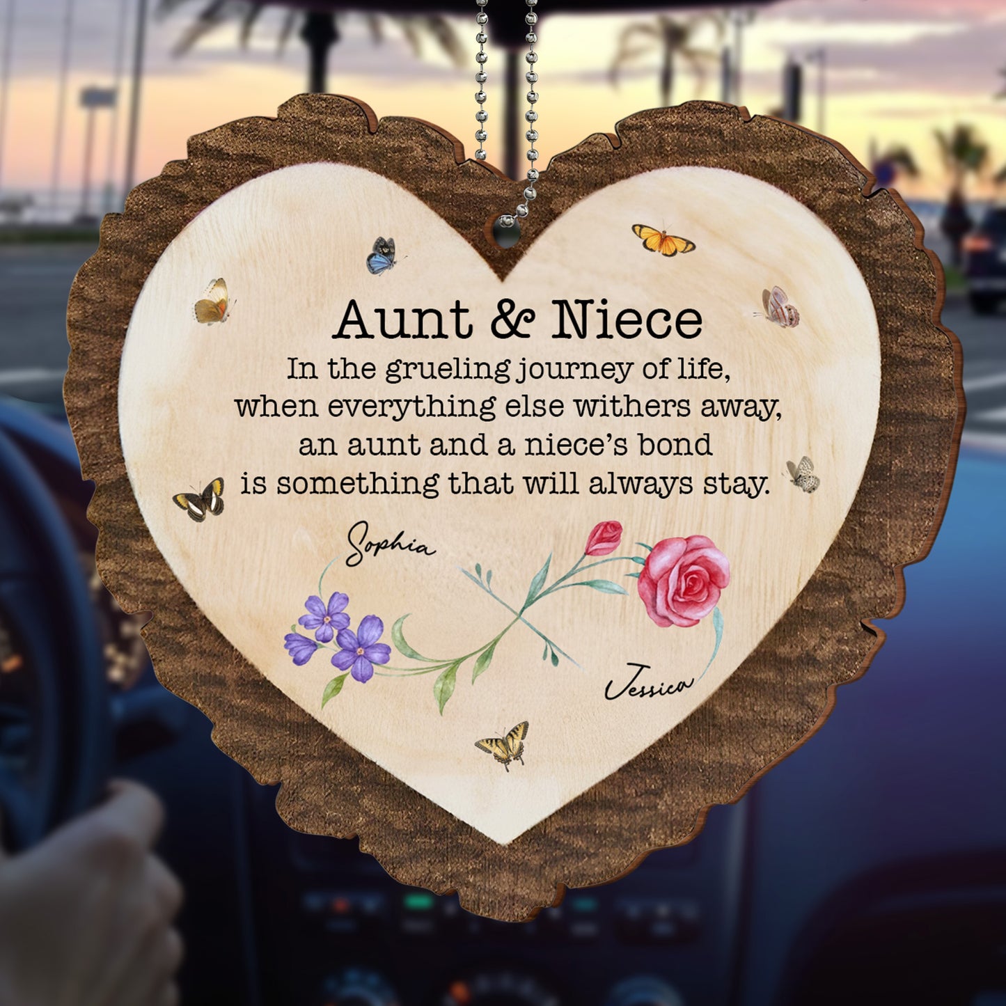 Aunt & Niece, Bonds That Always Stay, Butterflies And Flowers