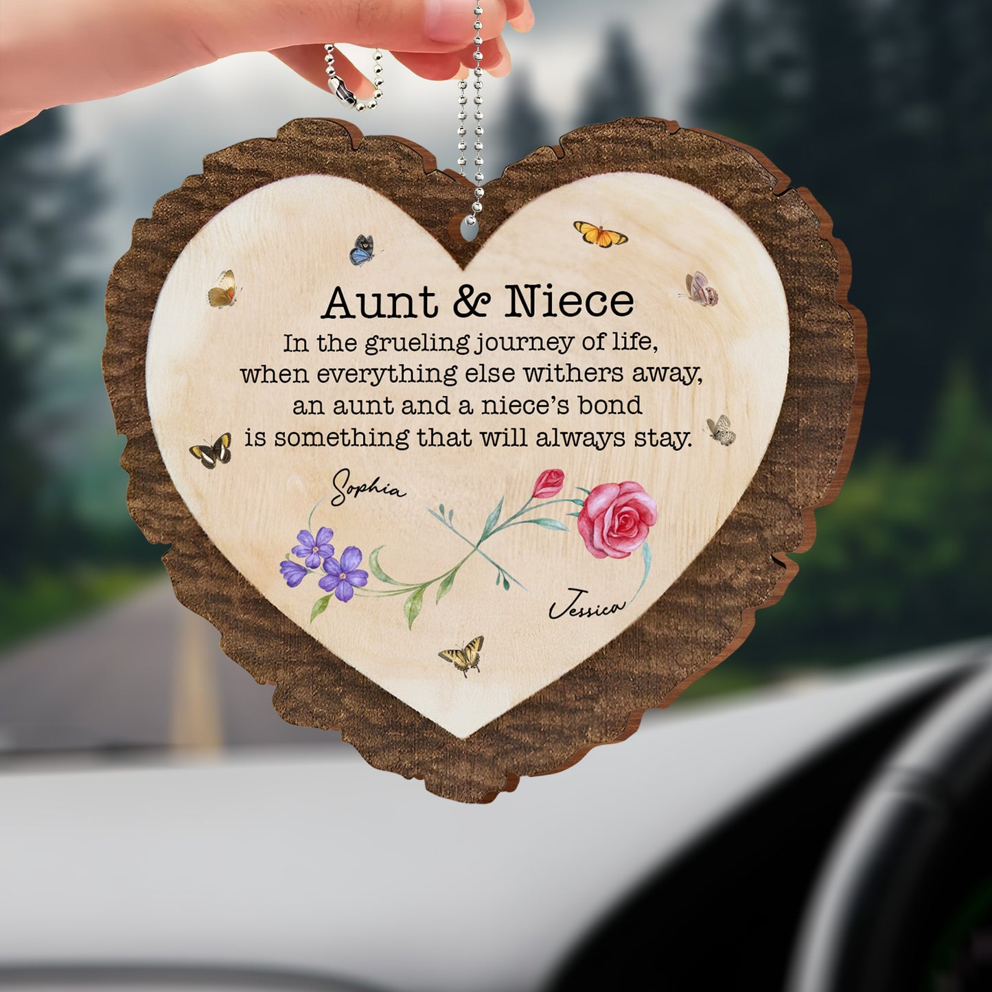 Aunt & Niece, Bonds That Always Stay, Butterflies And Flowers