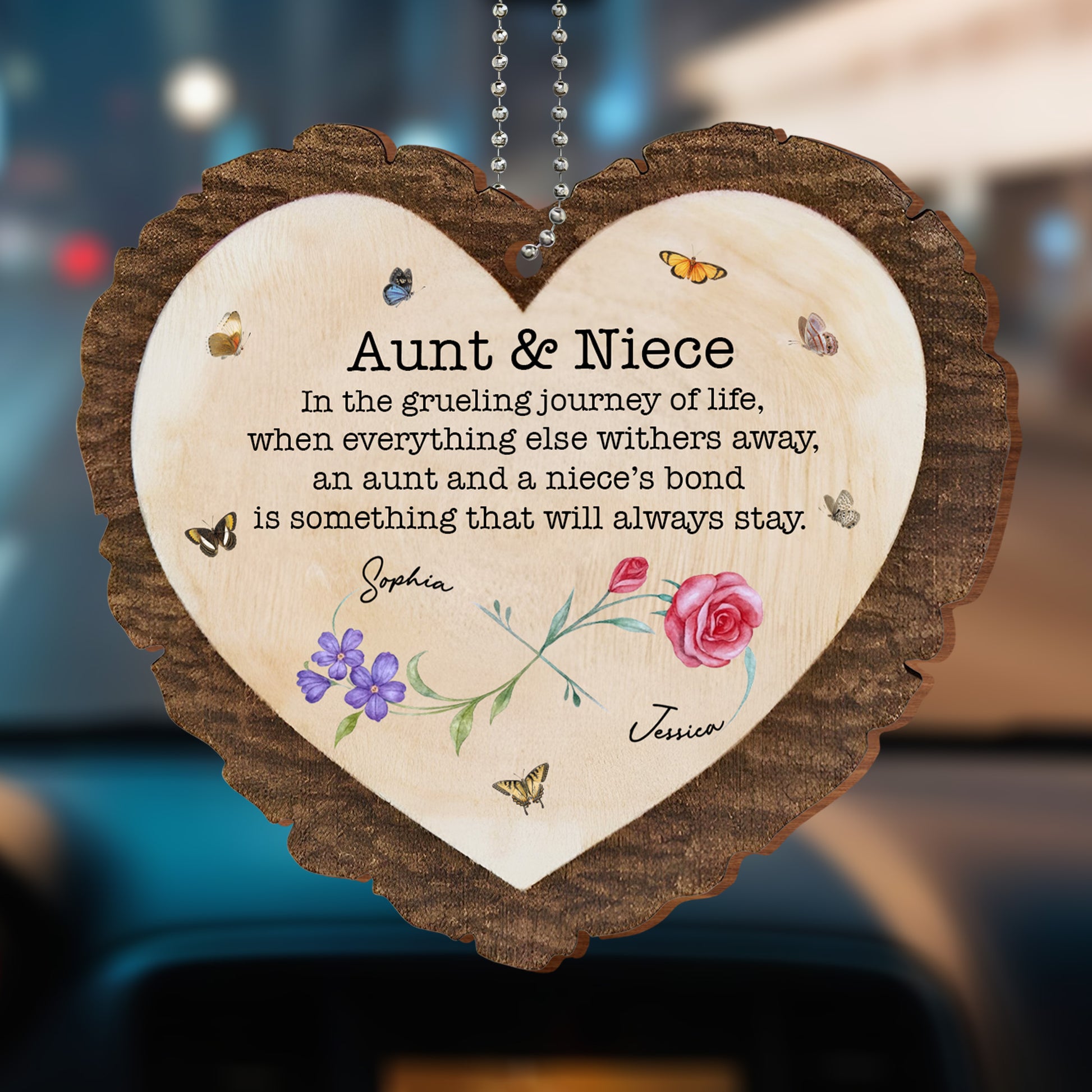 Aunt & Niece, Bonds That Always Stay, Butterflies And Flowers