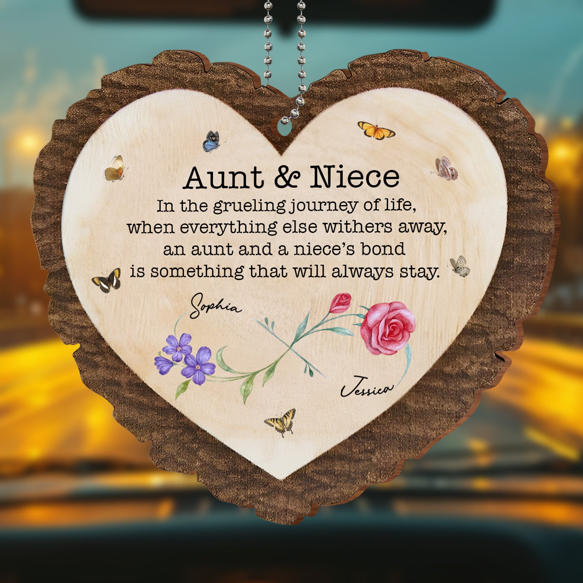 Aunt & Niece, Bonds That Always Stay, Butterflies And Flowers